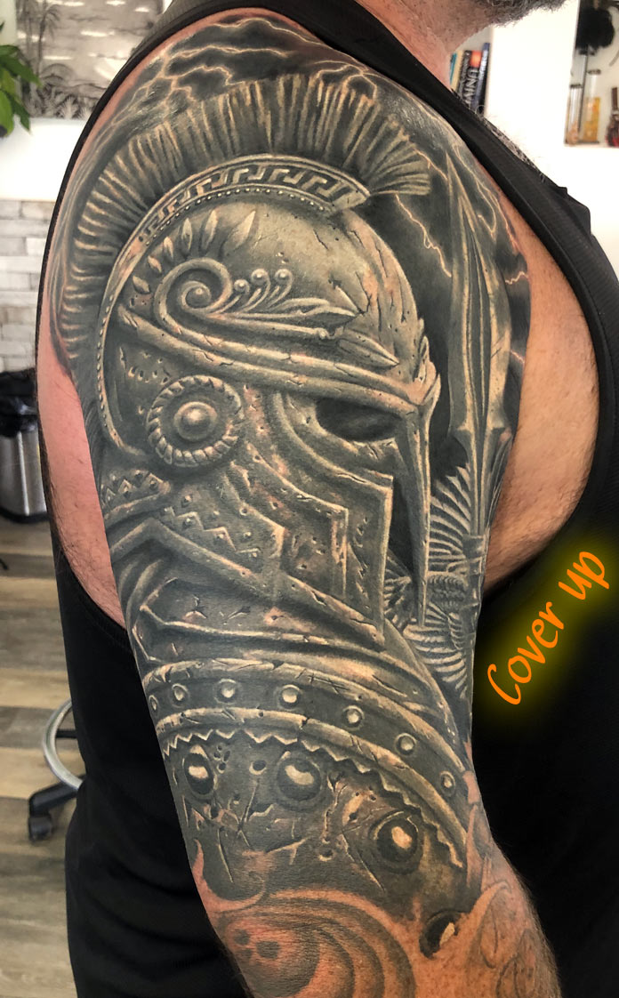 Spartan cover up tattoo