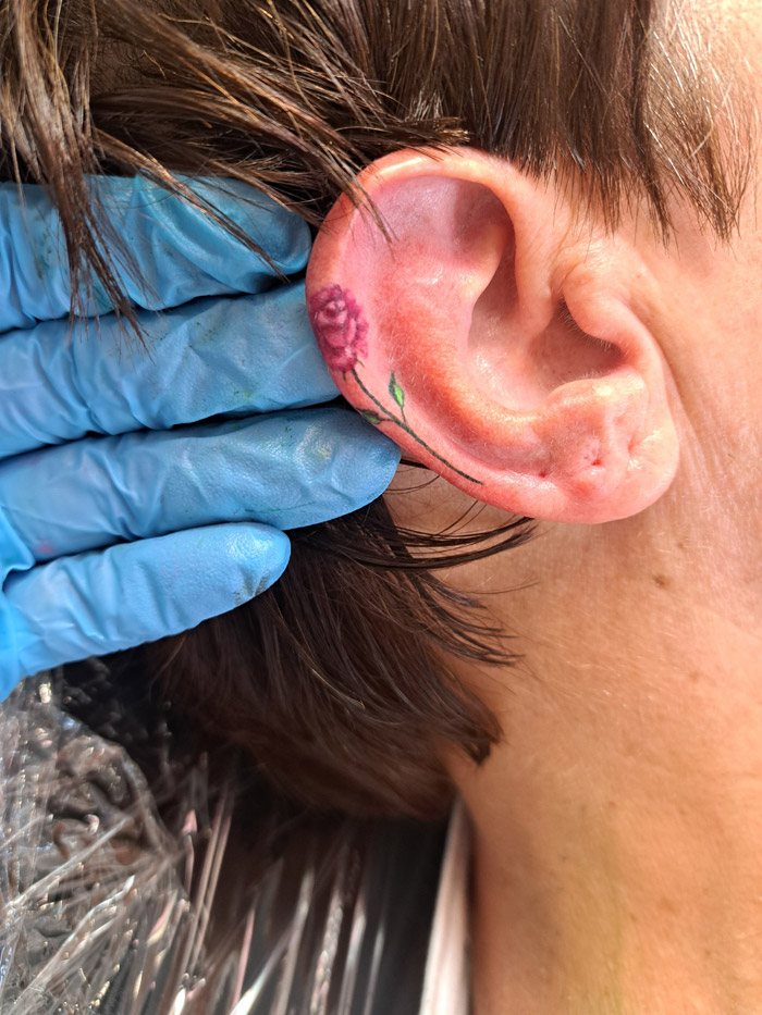 Ear tattoo