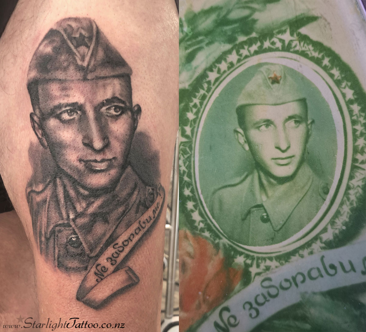 Old portrait tattoo