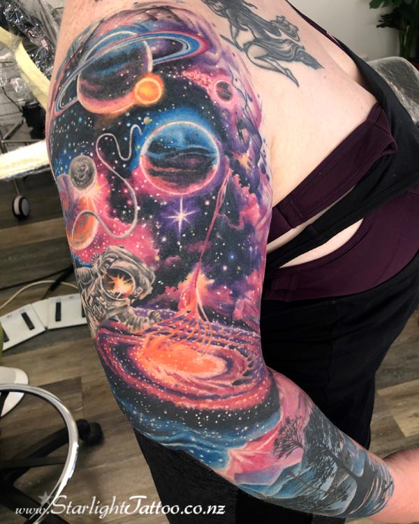 space back tattoo by @arlotattoos | Old tattoos, Color tattoo, Tattoos